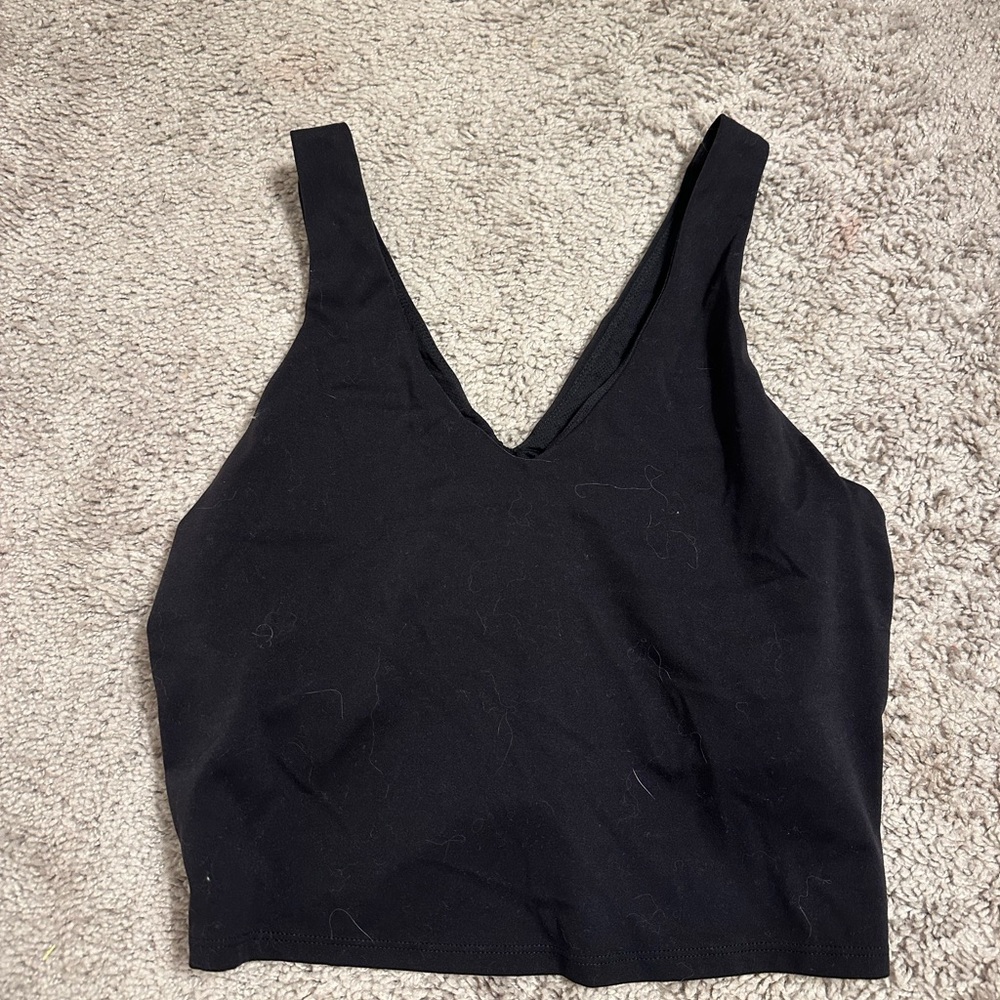 All in Motion Black Fitted Crop Athletic Tank Top